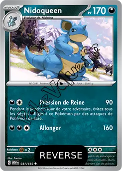 Carte Pokémon Nidoqueen  Reverse n°031 de la série 151