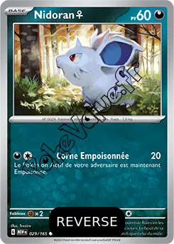 Carte Pokémon Nidoran♀ Reverse n°029 de la série 151