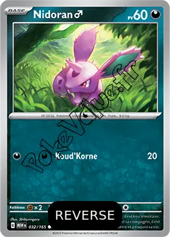 Carte Pokémon Nidoran♂ Reverse n°032 de la série 151