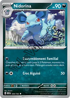 Carte Pokémon Nidorina  n°030 de la série 151