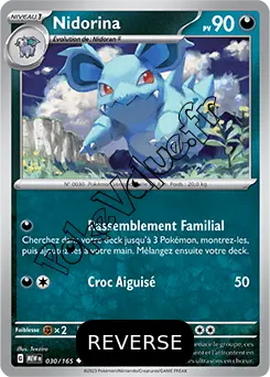 Carte Pokémon Nidorina  Reverse n°030 de la série 151