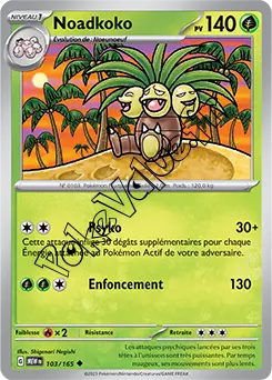 Carte Pokémon Noadkoko  n°103 de la série 151
