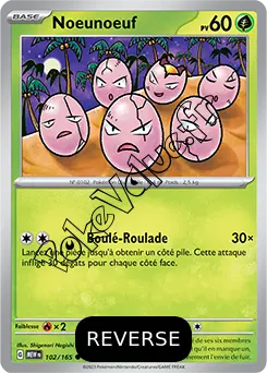 Carte Pokémon Noeunoeuf  Reverse n°102 de la série 151