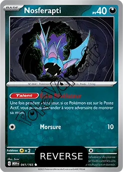 Carte Pokémon Nosferapti  Reverse n°041 de la série 151