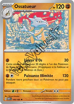 Carte Pokémon Ossatueur  n°105 de la série 151
