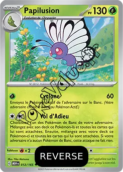 Carte Pokémon Papilusion  Reverse n°012 de la série 151