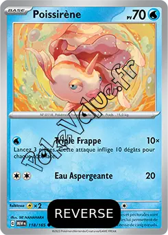 Carte Pokémon Poissirène Reverse n°118 de la série 151