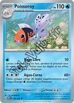 Carte Pokémon Poissoroy  n°119 de la série 151