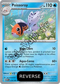 Carte Pokémon Poissoroy  Reverse n°119 de la série 151