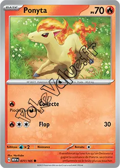 Carte Pokémon Ponyta  n°077 de la série 151