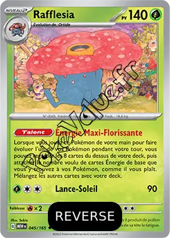 Carte Pokémon Rafflesia  Reverse n°045 de la série 151