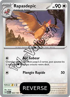 Carte Pokémon Rapasdepic  Reverse n°022 de la série 151