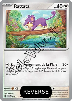 Carte Pokémon Rattata  Reverse n°019 de la série 151