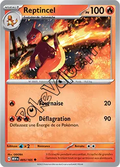 Carte Pokémon Reptincel  n°005 de la série 151