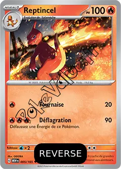 Carte Pokémon Reptincel  Reverse n°005 de la série 151