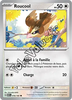 Carte Pokémon Roucool  n°016 de la série 151
