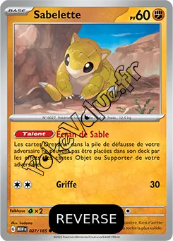 Carte Pokémon Sabelette  Reverse n°027 de la série 151