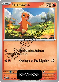 Carte Pokémon Salamèche Reverse n°004 de la série 151