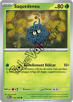 Carte Pokémon Saquedeneu  n°114 de la série 151
