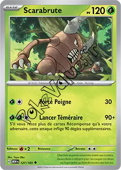 Carte Pokémon Scarabrute  n°127 de la série 151