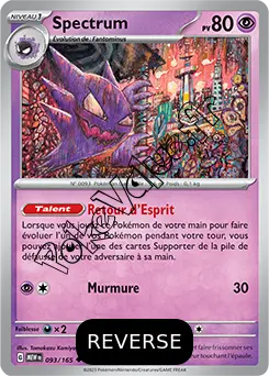 Carte Pokémon Spectrum  Reverse n°093 de la série 151