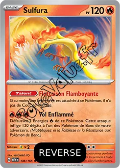 Carte Pokémon Sulfura  Reverse n°146 de la série 151