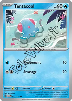 Carte Pokémon Tentacool  n°072 de la série 151