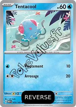 Carte Pokémon Tentacool  Reverse n°072 de la série 151