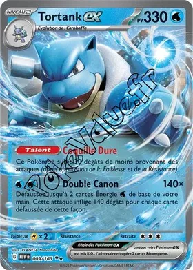 Carte Pokémon Tortank ex  n°009 de la série 151