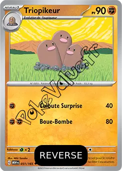 Carte Pokémon Triopikeur  Reverse n°051 de la série 151