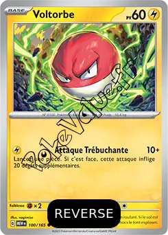 Carte Pokémon Voltorbe  Reverse n°100 de la série 151