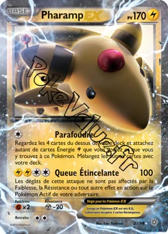 Carte Pokémon Ampharos EX  n°27 de la série Origines Antiques