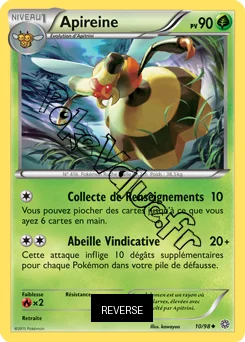 Carte Pokémon Apireine  Reverse n°10 de la série Origines Antiques