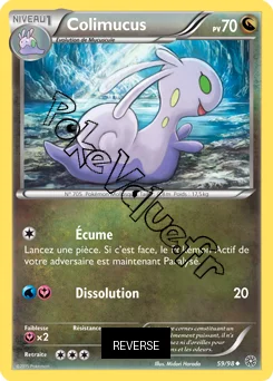 Carte Pokémon Colimucus  Reverse n°59 de la série Origines Antiques