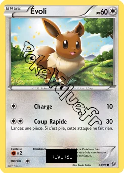 Carte Pokémon Eevee  Reverse n°63 de la série Origines Antiques