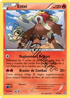 Carte Pokémon Entei  n°14 de la série Origines Antiques