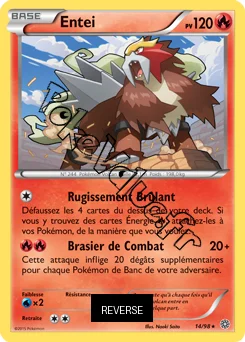 Carte Pokémon Entei  Reverse n°14 de la série Origines Antiques