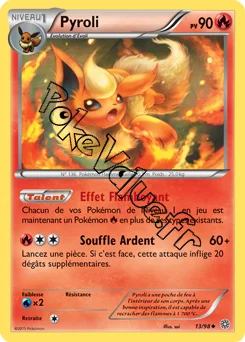 Carte Pokémon Flareon  n°13 de la série Origines Antiques