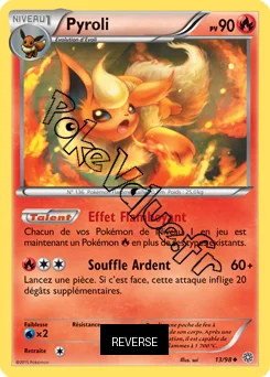 Carte Pokémon Flareon  Reverse n°13 de la série Origines Antiques