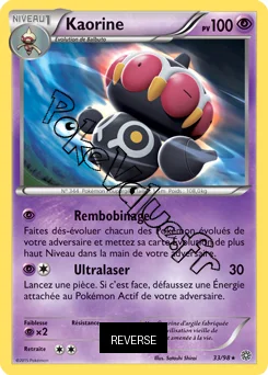 Carte Pokémon Kaorine  Reverse n°33 de la série Origines Antiques