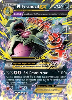 Carte Pokémon MTyranocif EX  n°43 de la série Origines Antiques