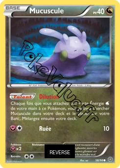 Carte Pokémon Mucuscule  Reverse n°58 de la série Origines Antiques