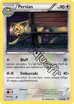 Carte Pokémon Persian  n°62 de la série Origines Antiques