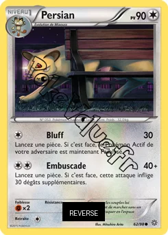 Carte Pokémon Persian  Reverse n°62 de la série Origines Antiques