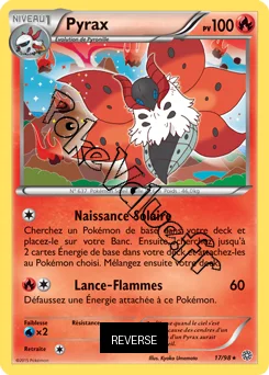 Carte Pokémon Pyrax  Reverse n°17 de la série Origines Antiques