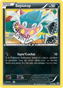 Carte Pokémon Sepiatop  n°45 de la série Origines Antiques