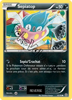 Carte Pokémon Sepiatop  Reverse n°45 de la série Origines Antiques
