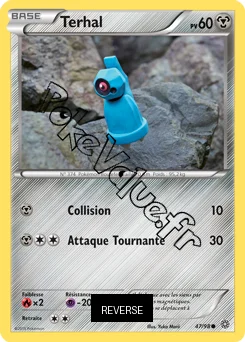 Carte Pokémon Terhal  Reverse n°47 de la série Origines Antiques
