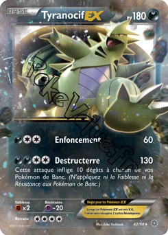 Carte Pokémon Tyranitar EX  n°42 de la série Origines Antiques