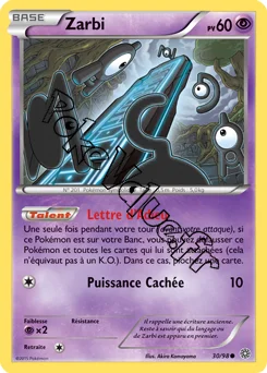 Carte Pokémon Unown  n°30 de la série Origines Antiques